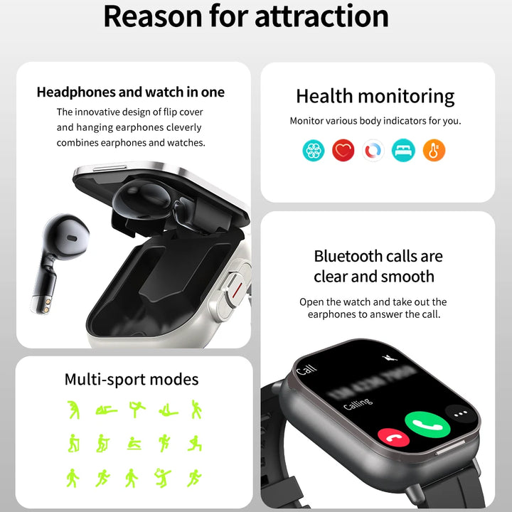 2024 NEW Headset Smart Watch TWS Two In One Wireless Bluetooth