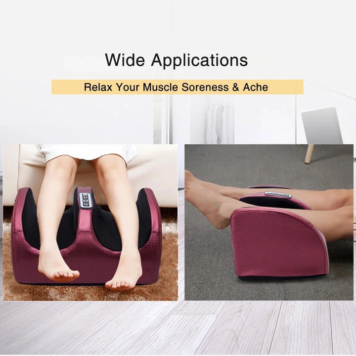 Electric Foot Massager Shiatsu Kneading Deep Tissue Relax Heated Roller Calf Pain Relief