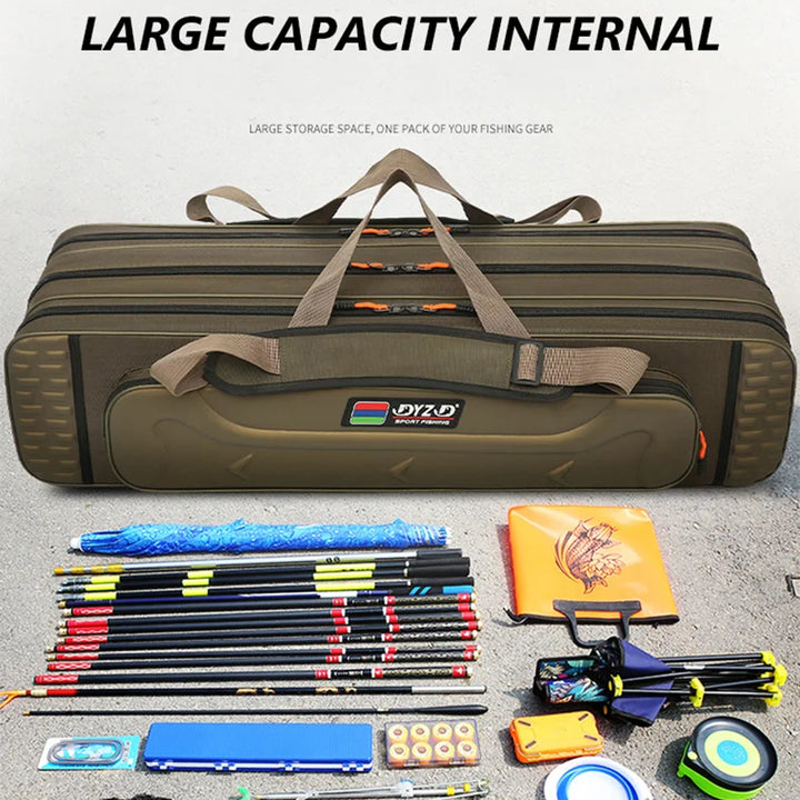 NON-foldable Multifunctional Large Capacity Fishing Rod Bag 2-4 Layer 80-130CM Water