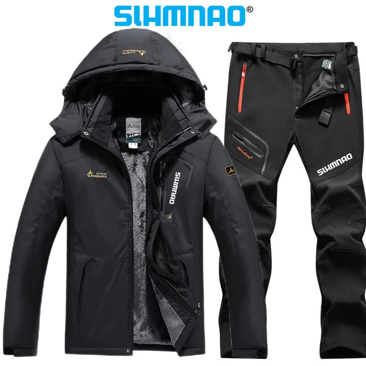 New Winter Fishing Suit Men's Fisherman Fishing Jacket Long Pants Thick, Warm, Waterproof,