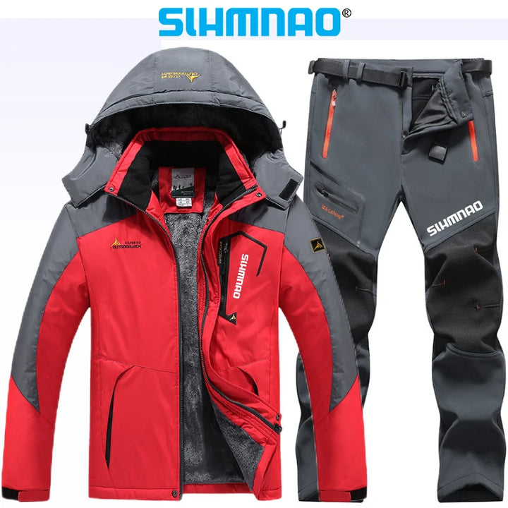 New Winter Fishing Suit Men's Fisherman Fishing Jacket Long Pants Thick, Warm, Waterproof,