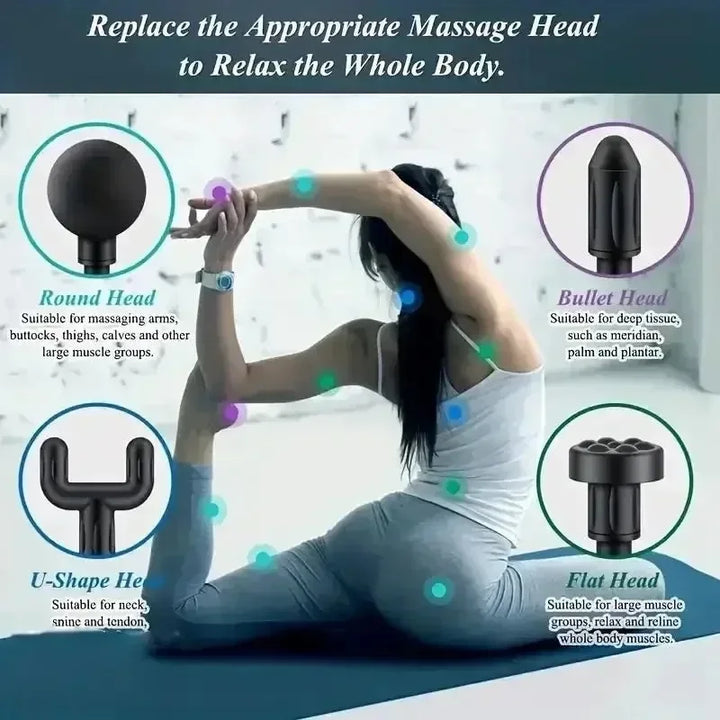 USB Mini Massage Gun Fascia Machine Muscle Relaxation Vibrating Gun Rod Massage