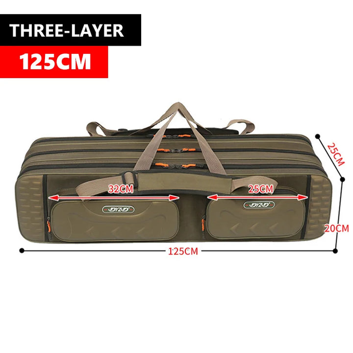 NON-foldable Multifunctional Large Capacity Fishing Rod Bag 2-4 Layer 80-130CM Water