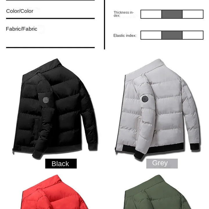 Winter Solid Color Cotton Parkas Thick Men Outdoor Warm Jacket with