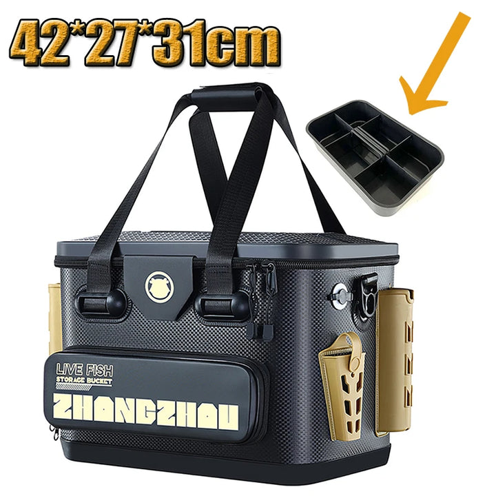 Portable Thickened Fishing Bucket EVA Multifunctional Fishing Hook Stop Beads Box Large