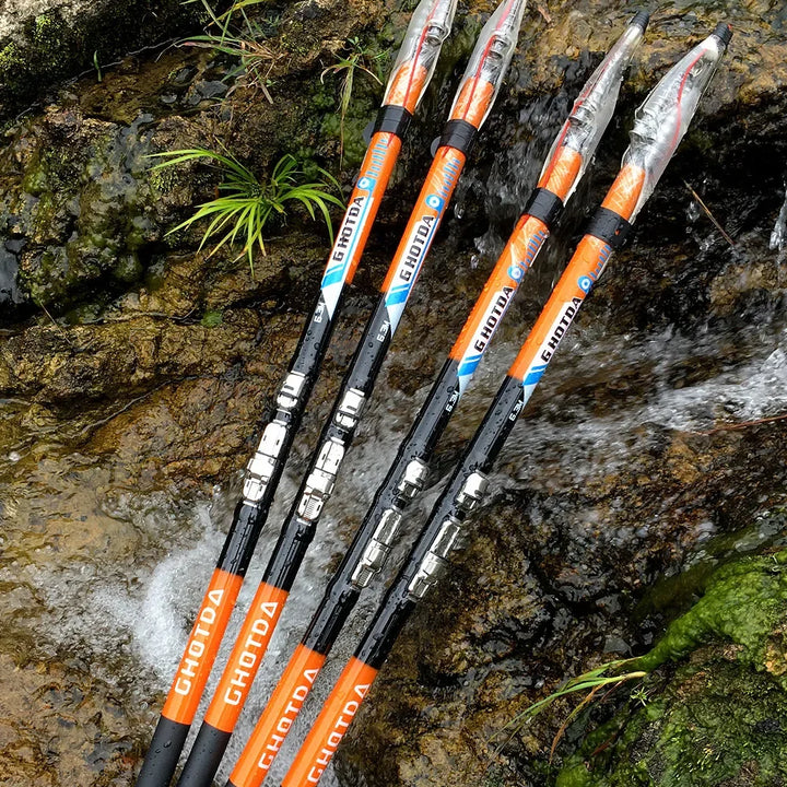 2.7M 3.6M 4.5M 5.4M 6.3M Carbon Telescopic Rock Fishing Rod Tough M Power Telescopic