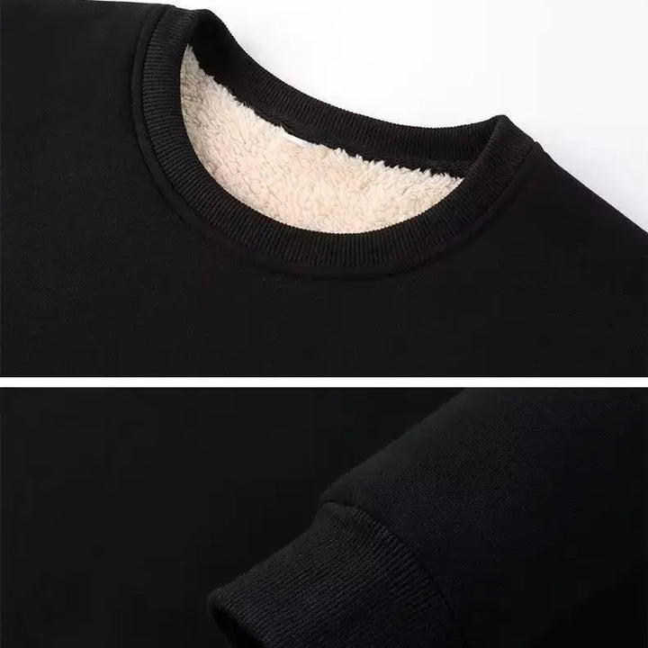 Thickened Fleece-lined Men's Sweatshirt Winter New Style Loose Fit Warm Sports