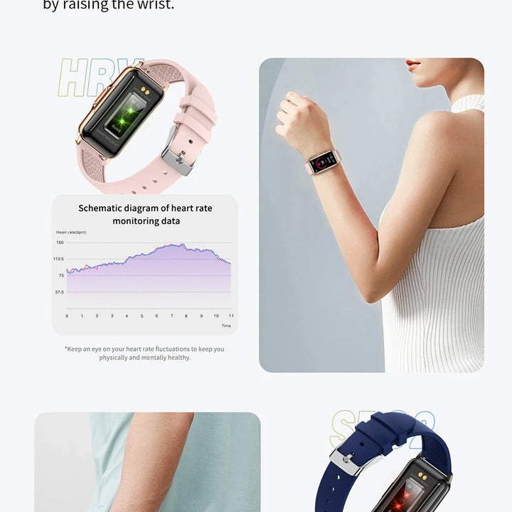 LIGE Smart Watch Women Full Touch Screen Bluetooth Call IP67 Waterproof Sports Fitness