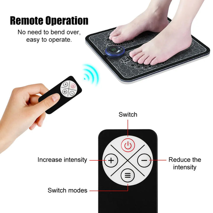 Tens Foot Massager Mat Electric EMS Portable Foldable Pad Relief Pain Reflexology