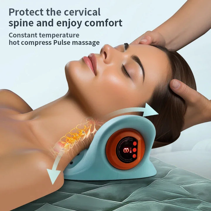 Electric Cervical Massager Neck Point Massage Pillow Heated Neck Stretcher Pain