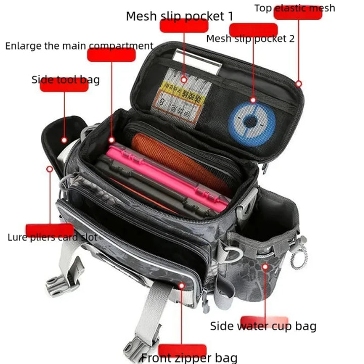 New Multifunction Backpack Lure Box Gear Storage Bag Fanny Pack