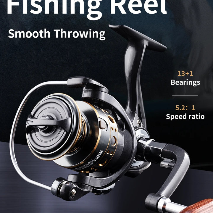 Rooblinos BK 2000-7000 Spining Reels Saltwater Freshwater Fishing Reel Ultralight Metal