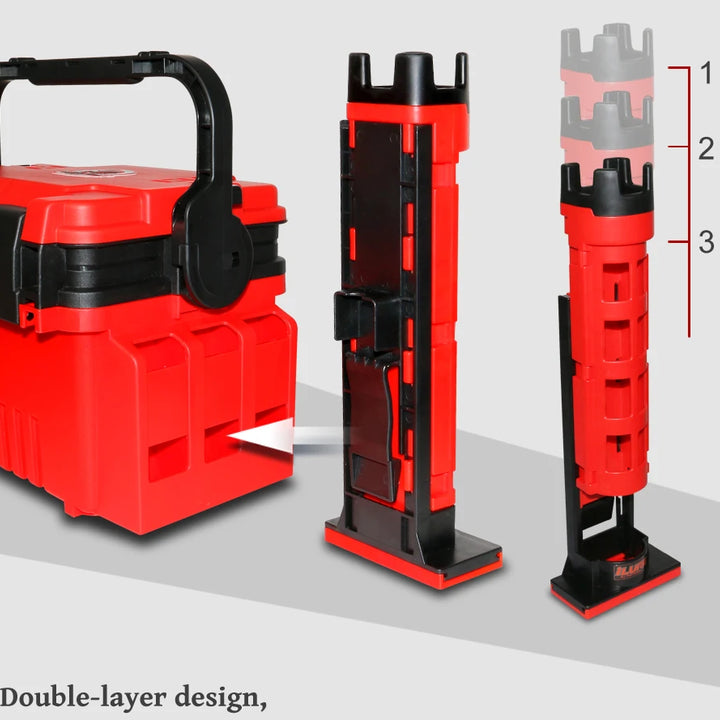 ILURE Fishing Tackle Box Big Fishing Tool Box Multifunction Stand Rod Holder Cup Holder