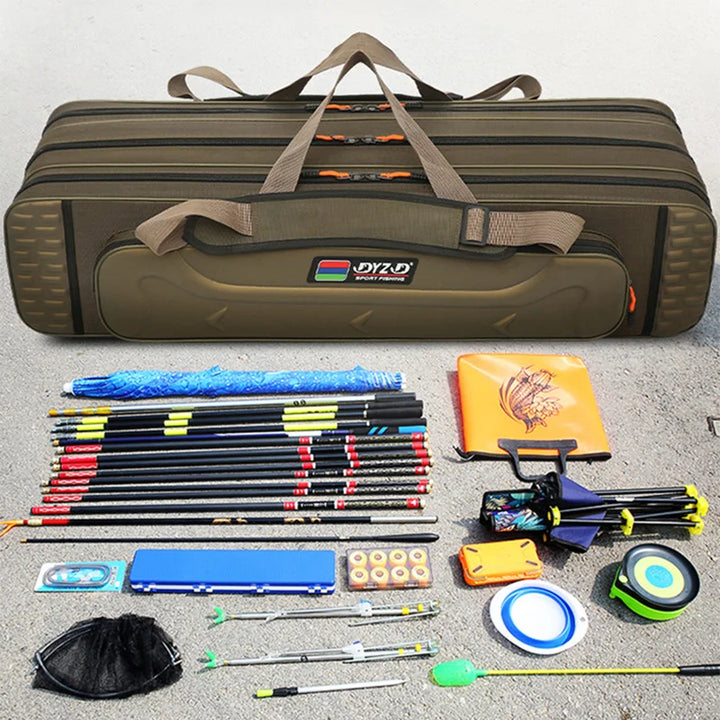 NON-foldable Multifunctional Large Capacity Fishing Rod Bag 2-4 Layer 80-130CM Water