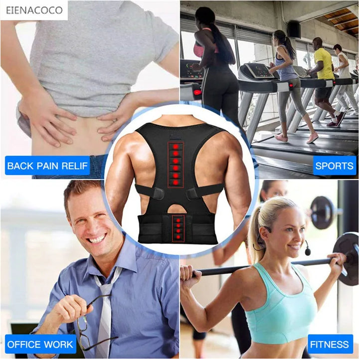 New Back Waist Posture Corrector Adjustable Belt Lumbar Brace Spine Support