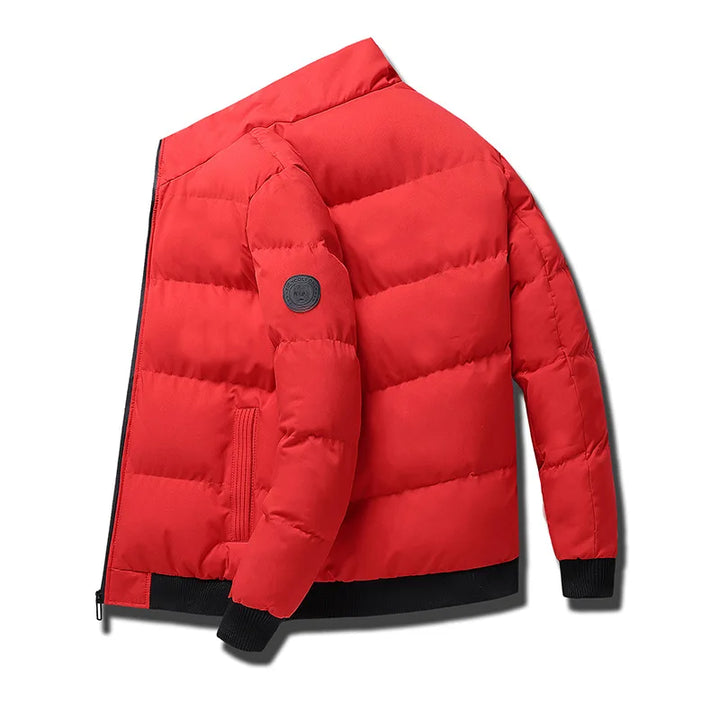 Winter Solid Color Cotton Parkas Thick Men Outdoor Warm Jacket with