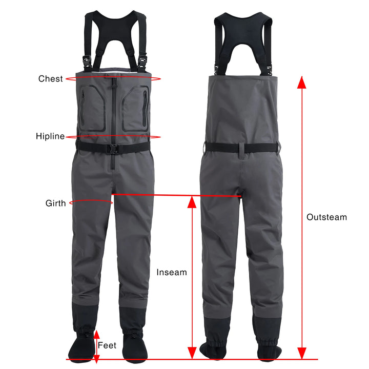 High Quality Men's Fishing  Waders Waterproof Breathable One-piece Pants With Neoprene Socks