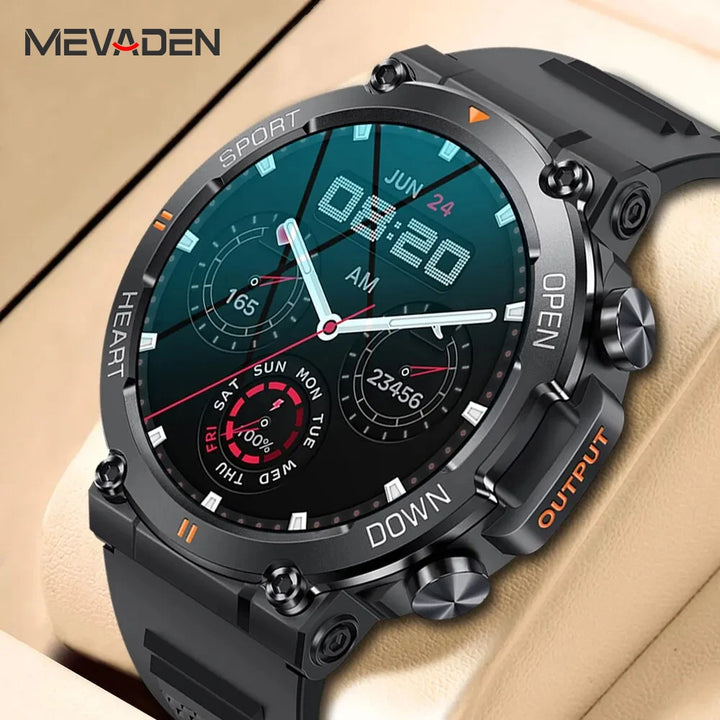 MEVADEN 1.39 Inch HD Bluetooth Call Smart Watch Men Sports Fitness