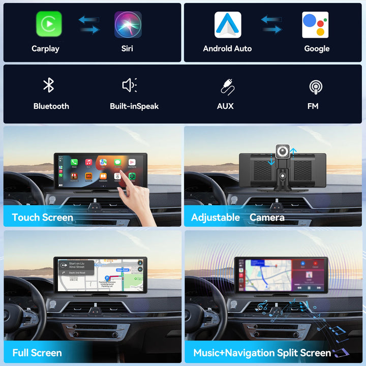 Universal Portable Carplay for Car Screen, Wireless Carplay Screen Wireless Car Stereo