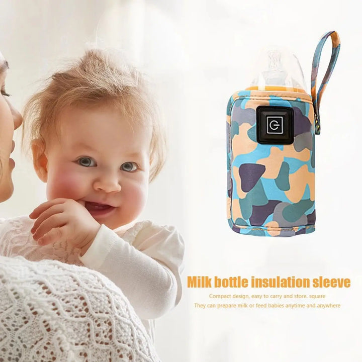 USB Milk Water Warmer Bottle Heater Travel Stroller Insulated Bag Baby