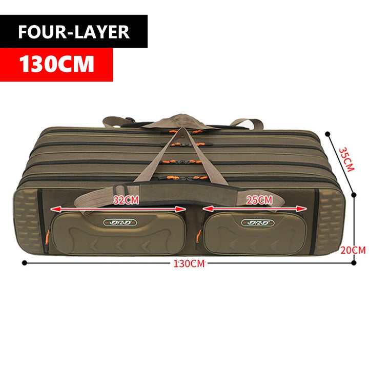 NON-foldable Multifunctional Large Capacity Fishing Rod Bag 2-4 Layer 80-130CM Water