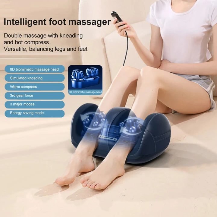 Super Big Electric Foot Leg Massager Deep Tissue Shiatsu Kneading Relax Heated Roller