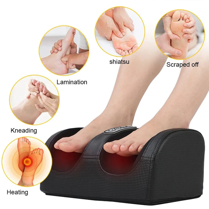 Electric Foot Massager Shiatsu Kneading Deep Tissue Relax Heated Roller Calf Pain Relief