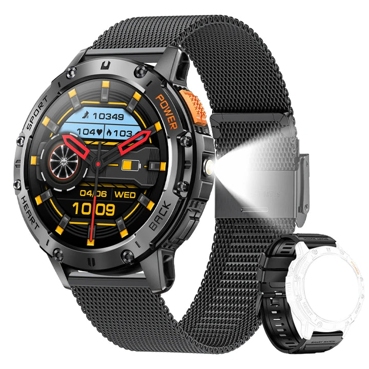 For Huawei Xiaomi New AMOLED Smart Watch Men with Flashlight Sports