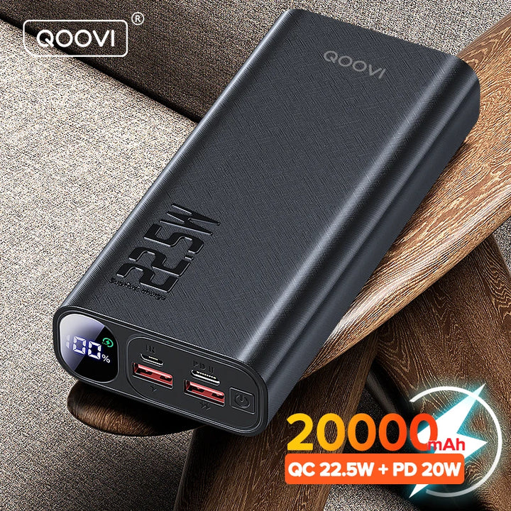 QOOVI Power Bank 20000mAh Portable PD 20W Fast Charging Poverbank Mobile Phone