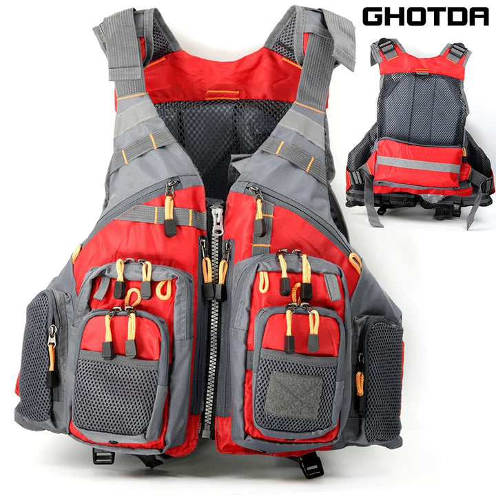 Ghotda Life Jacket for Fishing Professional Sea portable flotation Suit  Summer Big Buoyancy