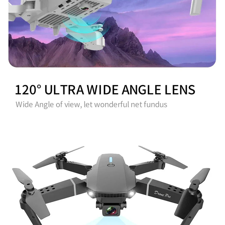 New E88Pro RC Drone 4K Professinal With 1080P Wide Angle Dual HD Camera Foldable RC