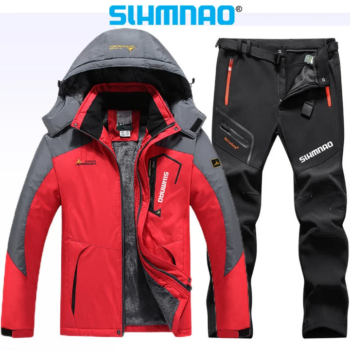 New Winter Fishing Suit Men's Fisherman Fishing Jacket Long Pants Thick, Warm, Waterproof,