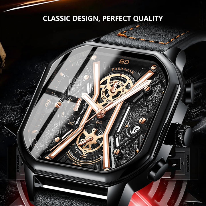 POEDAGAR Fashion Men Wristwatches Luxury Chronograph Luminous