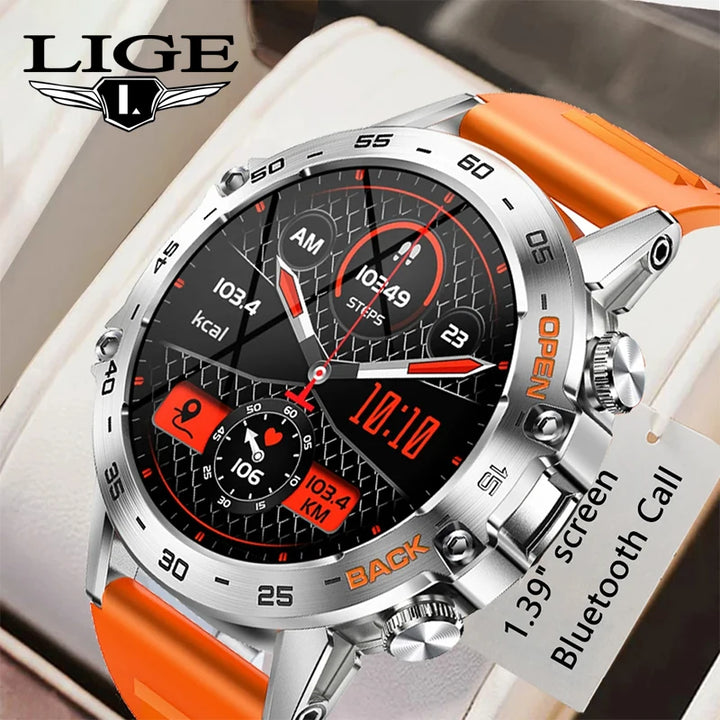 LIGE New1.39" Bluetooth Call Smart Watch Men Outdoor Sport Fitness