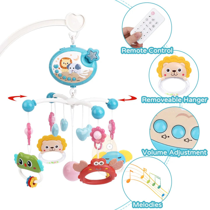 Baby Crib Mobile Rattle Toy For 0-12 Months Infant  Rotating Musical