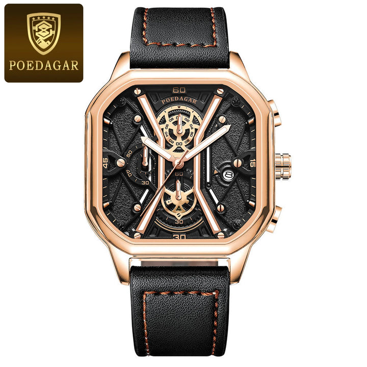 POEDAGAR Fashion Men Wristwatches Luxury Chronograph Luminous