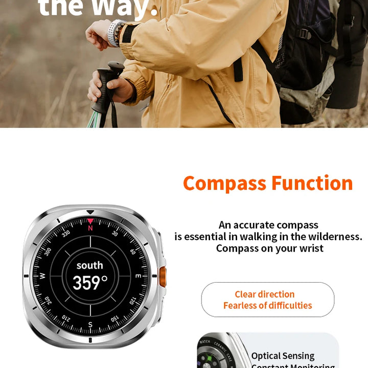 2024 New Galaxy Smart Watch 7 Ultra Men AMOLED Screen Multi-Function Sports Fitness