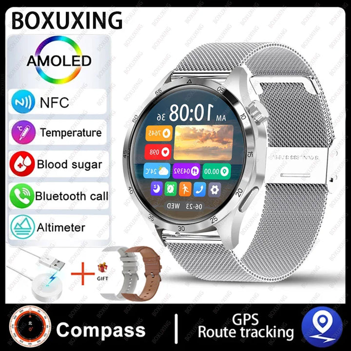 For Huawei Smart Watch Men Watch 4 Pro AMOLED HD Screen Bluetooth Call NFC