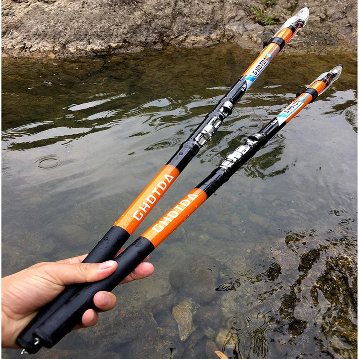 2.7M 3.6M 4.5M 5.4M 6.3M Carbon Telescopic Rock Fishing Rod Tough M Power Telescopic