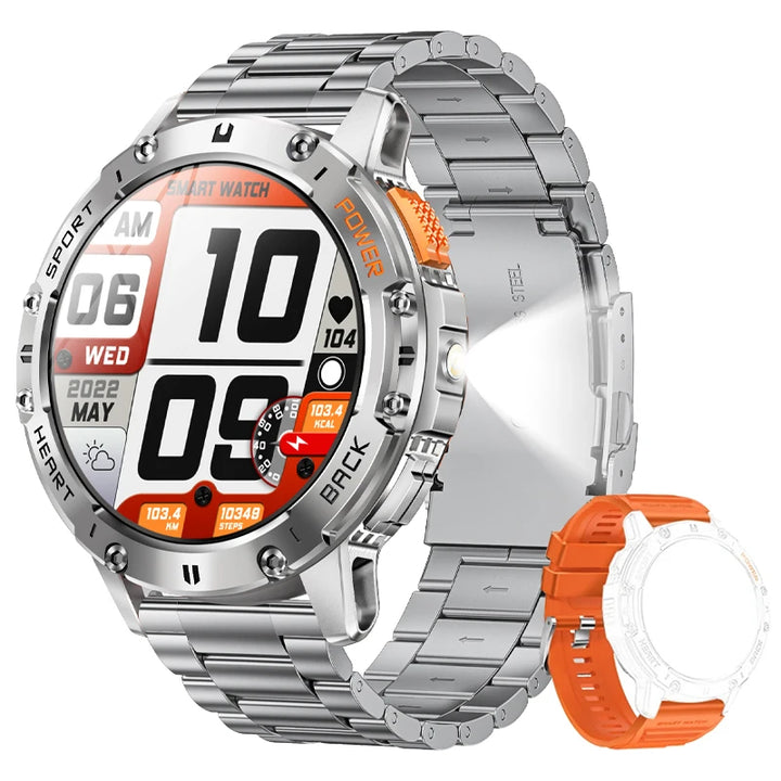 For Huawei Xiaomi New AMOLED Smart Watch Men with Flashlight Sports