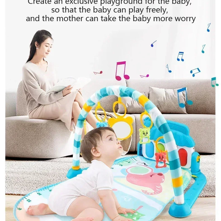 Baby Fitness Stand Music Play Gym Activity Toys Newborn Piano Crawling Blanket