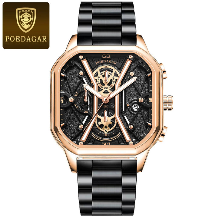 POEDAGAR Fashion Men Wristwatches Luxury Chronograph Luminous