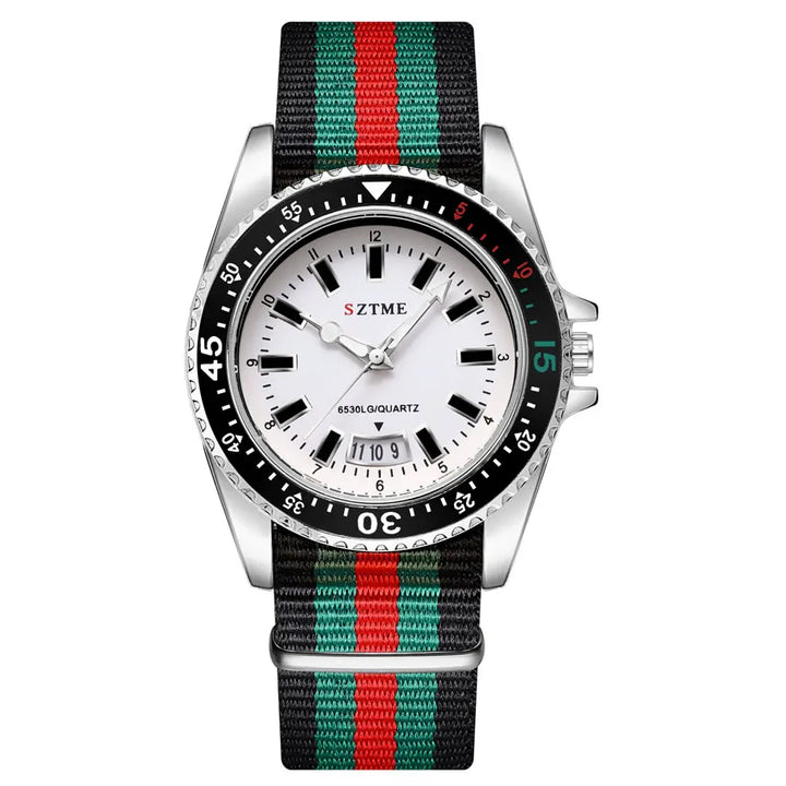 New fashionable men's nylon strap calendar watch, luxurious and simple business men's and women's