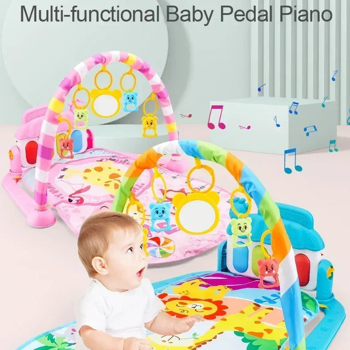 Baby Fitness Stand Music Play Gym Activity Toys Newborn Piano Crawling Blanket