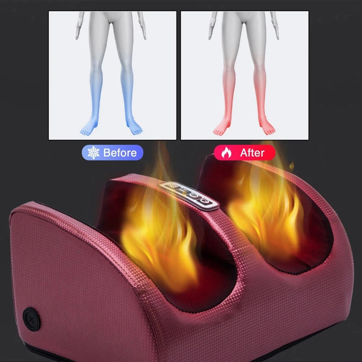 Electric Foot Massager Shiatsu Kneading Deep Tissue Relax Heated Roller Calf Pain Relief