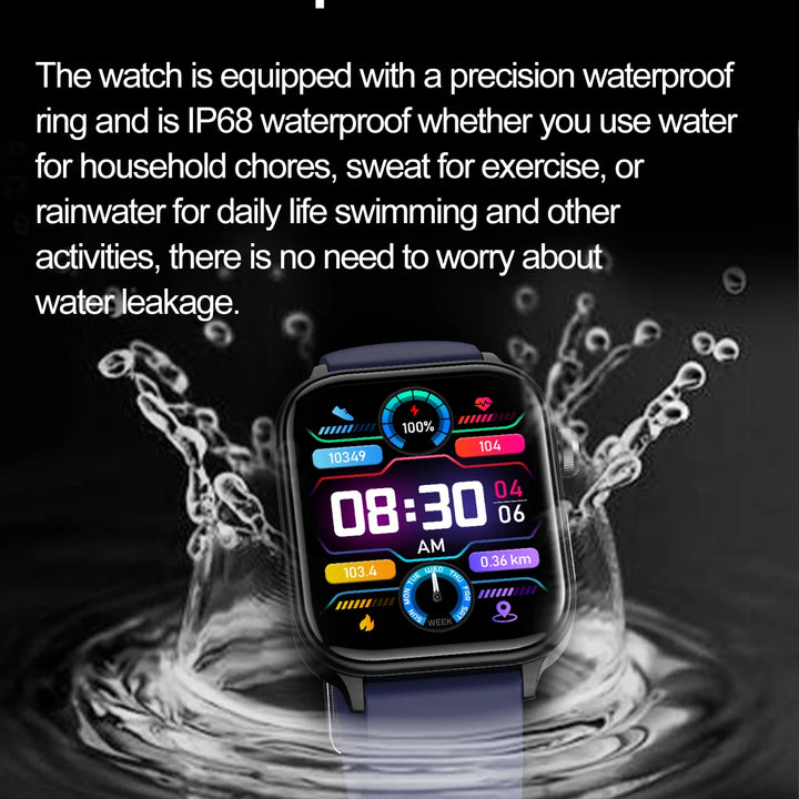 2024New AI Medical Diagnosis Blood Lipids Uric Acid Blood Glucose Smart Watch Men