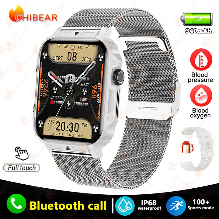 2024 New 1.95 Outdoor Military Man Smart Watch Men Bluetooth Call Smartwatch