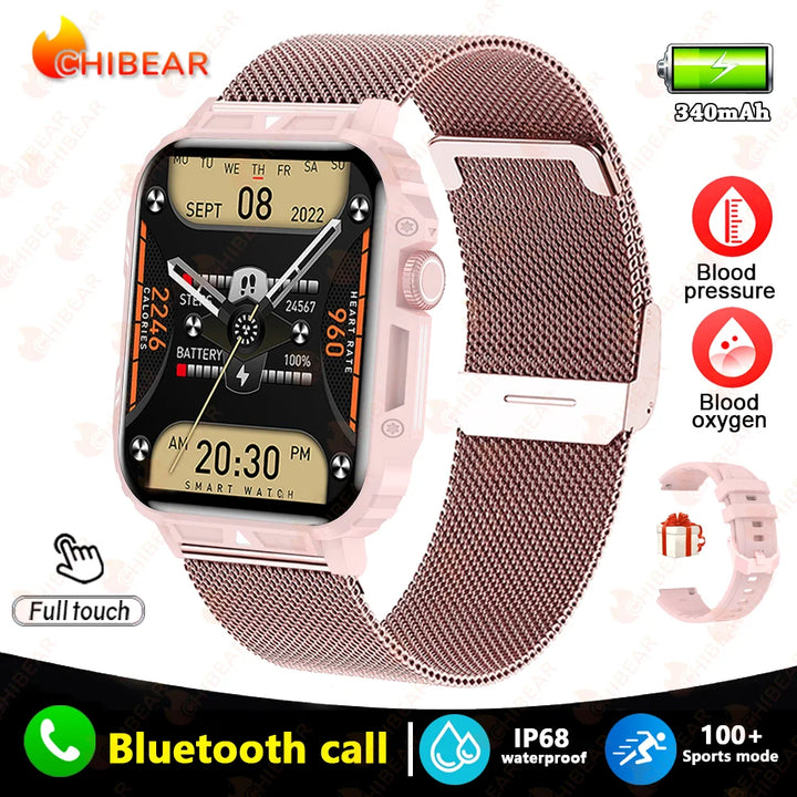 2024 New 1.95 Outdoor Military Man Smart Watch Men Bluetooth Call Smartwatch