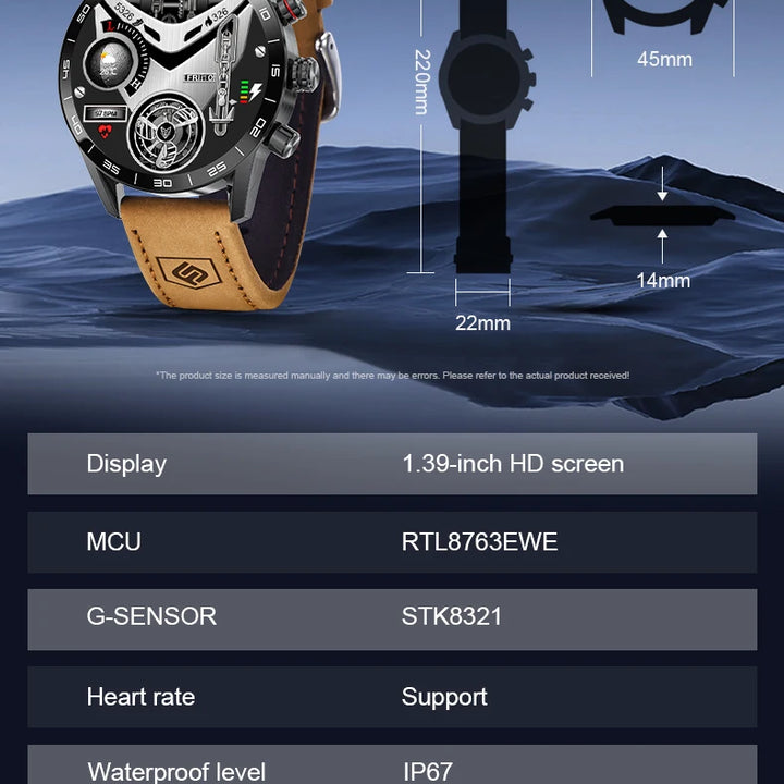 LIGE 2024 New Rugged Military GPS Smart Watch Men AMOLED HD Screen Heart Rate Bluetooth Call