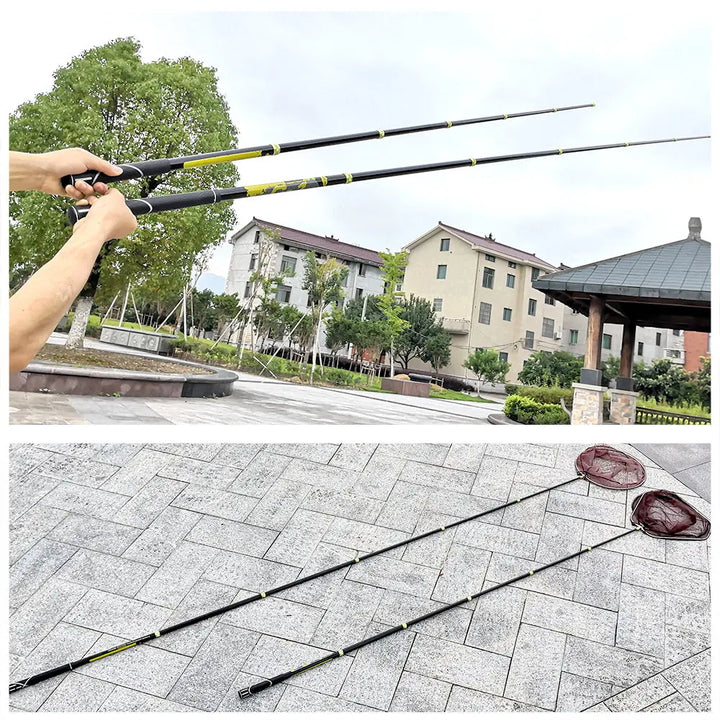 JOSBY New Foldable Fishing Net Fish Landing Net Collapsible Telescopic Pole 2.1M 3.0M 3.6M